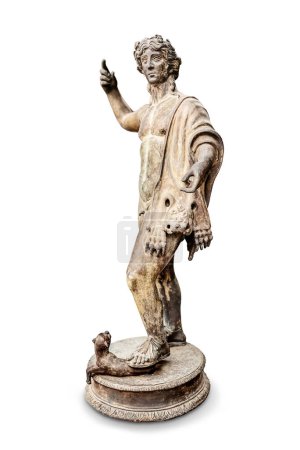 Antigua escultura antigua de un joven en el Museo de la antigua ciudad Herculano