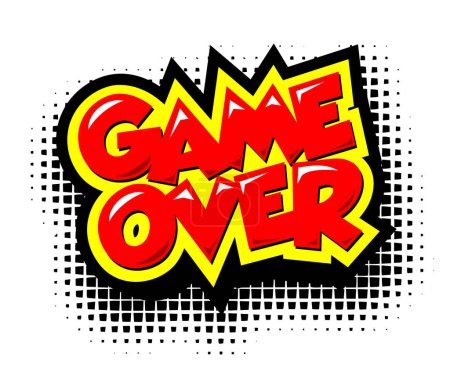 Icône Game Over pour le jeu UI. En-tête vectoriel dessin animé sur fond transparent