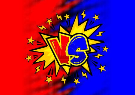 VS arrière-plan de combat pour la bataille, la compétition, l'élection ou le jeu. Combattant rouge contre bleu.