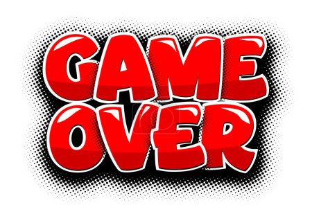 Game Over icon for UI game. Vector cartoon design header on transparent background