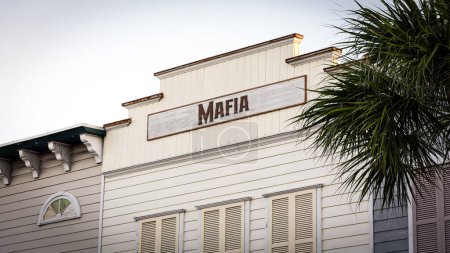 Photo for Street Sign the Direction Way to Mafia - Royalty Free Image