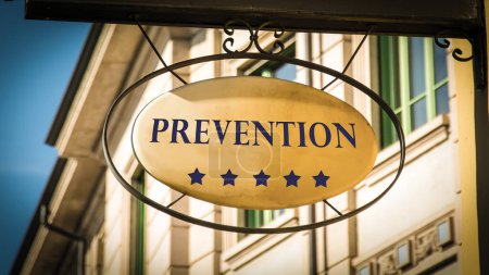 Photo for Street Sign the Direction Way to Prevention - Royalty Free Image