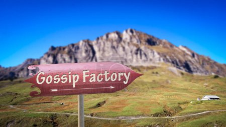 Photo for Street Sign the Direction Way to GOSSIP FACTORY - Royalty Free Image