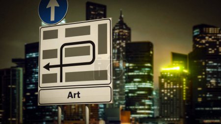 Photo for Street Sign the Direction Way to Art - Royalty Free Image