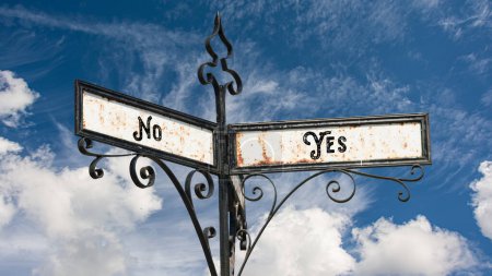 Photo for Street Sign the Direction Way to Yes versus No - Royalty Free Image