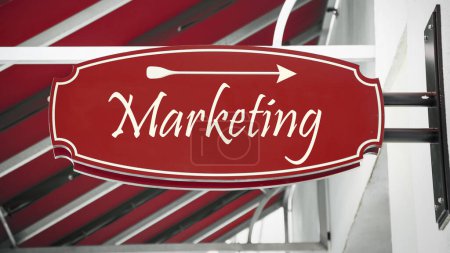 Photo for Street Sign the Direction Way to Marketing - Royalty Free Image