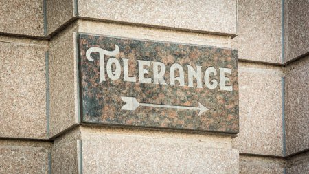 Photo for Street Sign the Direction Way to Tolerance - Royalty Free Image