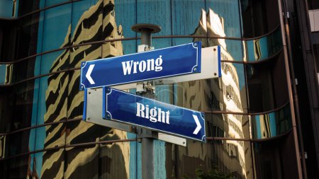 Photo for Street Sign the Direction Way to Right versus Wrong - Royalty Free Image