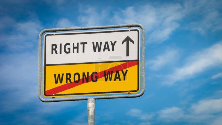 Photo for Street Sign RIGHT WAY versus WRONG WAY - Royalty Free Image