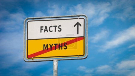 Photo for Street Sign the Direction Way to Facts versus Myths - Royalty Free Image