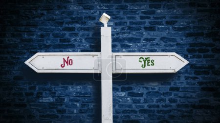 Photo for Street Sign the Direction Way to Yes versus No - Royalty Free Image