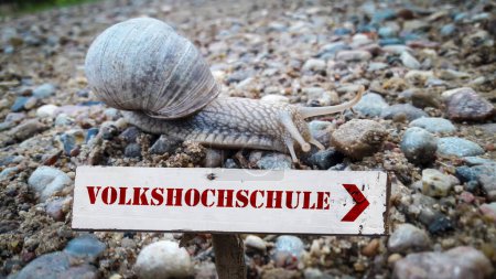 Téléchargez les photos : Une image avec un panneau en allemand qui pointe vers le Collège Communautaire. - en image libre de droit