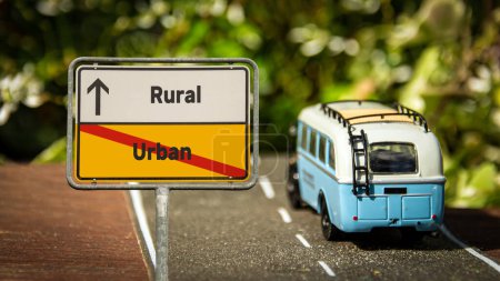 Photo for Street Sign the Direction Way to Rural versus Urban - Royalty Free Image