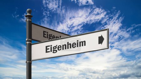 la imagen muestra una señal y una señal que apunta en la dirección de su propia casa en alemán.