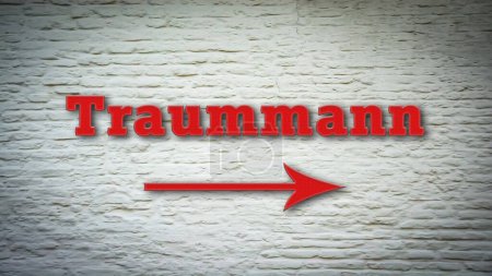 Una imagen con una señal en alemán apuntando en la dirección de Dream Man.