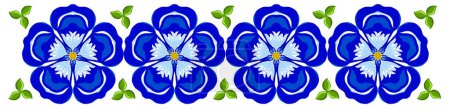 Téléchargez les photos : Illustration. Ornement de fleurs bleues. - en image libre de droit