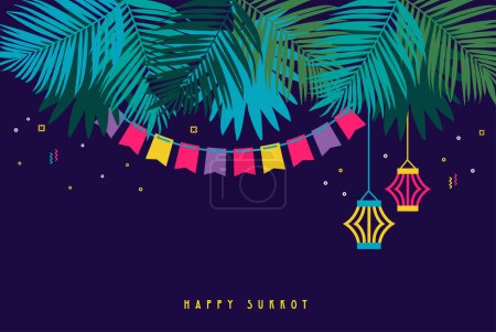 Illustration for Traditional Sukkah for the Jewish Holiday Sukkot . - Royalty Free Image