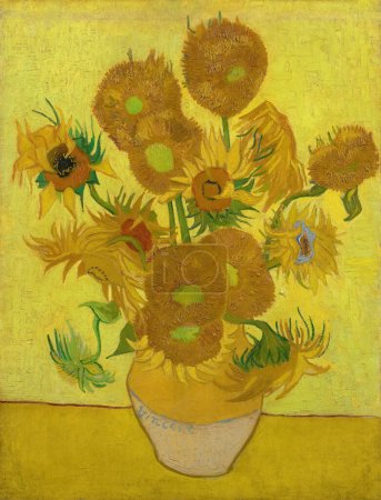Foto de Vincent Van Gogh, Girasoles - 1889 - Óleo sobre lienzo - Van Gogh Museum, Amsterdam, Países Bajos - Imagen libre de derechos