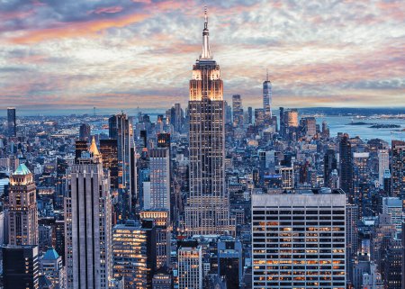 Die Skyline von New York City, Vereinigten Staaten