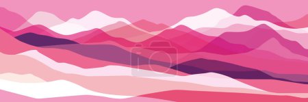 Photo for Color mountains, waves, abstract shapes, modern pink and purple background, vector design Illustration for you project - Royalty Free Image