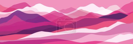Photo for Color mountains, waves, abstract shapes, modern pink and purple background, vector design Illustration for you project - Royalty Free Image