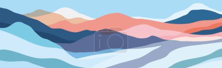 Photo for Color mountains, translucent waves, abstract glass shapes, modern background, vector design Illustration for you project - Royalty Free Image