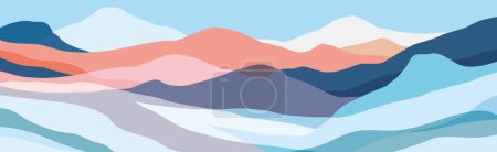 Photo for Color mountains, translucent waves, abstract glass shapes, modern background, vector design Illustration for you project - Royalty Free Image