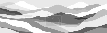 Photo for Gray mountains, translucent waves, abstract glass shapes, modern background, vector design Illustration for you project - Royalty Free Image
