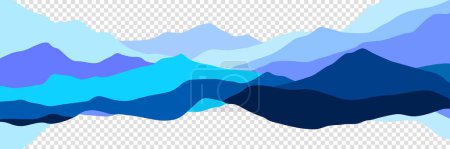Photo for Mountains flat color illustration. Colorful hills on transparent background. Abstract simple landscape. Multicolored shapes. Vector design art - Royalty Free Image