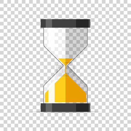 Photo for Hourglass icon in flat style, sandglass timer on transparent background. Vector design element for you project - Royalty Free Image