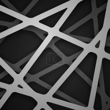 Photo for Abstract vector background of lines, black bionic wallpaper, many layers, abstraction composition, futuristic dark pattern - Royalty Free Image
