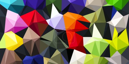 Photo for Triangles multicolor background, color crystals. Low polygonal mosaic, creative origami shapes, vector design - Royalty Free Image