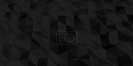 Photo for Low polygon shapes, black background, dark crystals, triangles mosaic, creative origami wallpaper, templates vector design - Royalty Free Image