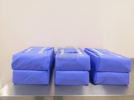 Closeup Image Of Wrapped Surgical Set On Table