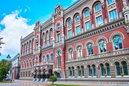 Photo for Exterior of historic National Bank of Ukraine building, located on Instytutska Street, Lypky, Pechersk, Kyiv, Ukraine - Royalty Free Image