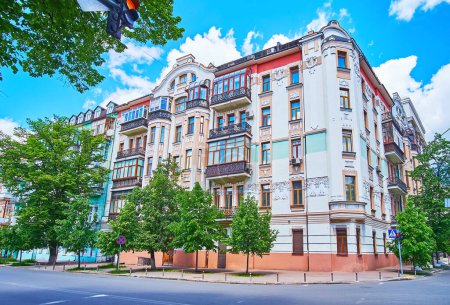 Photo for Exterior of the vintage Schleifer Mansion, located on Instytutska Street in Lypky, Pechersk, Kyiv, Ukraine - Royalty Free Image