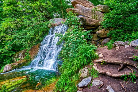 Téléchargez les photos : Cascade de Great Falls dans la Vallée des Géants, Parc Sofiyivka, Uman, Ukraine - en image libre de droit