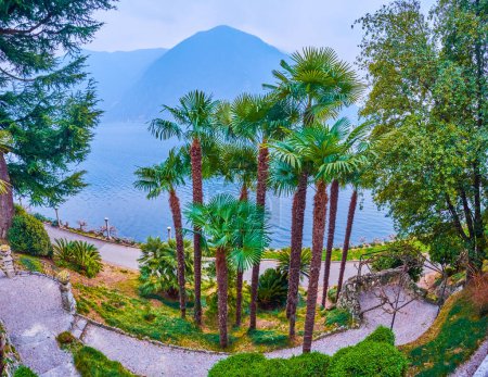 Photo for Panorama of Park Villa Heleneum on Lake Lugano, Lugano, Switzerland - Royalty Free Image