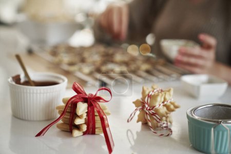 Photo for Detail of  little gifts made of gingerbread cookies - Royalty Free Image