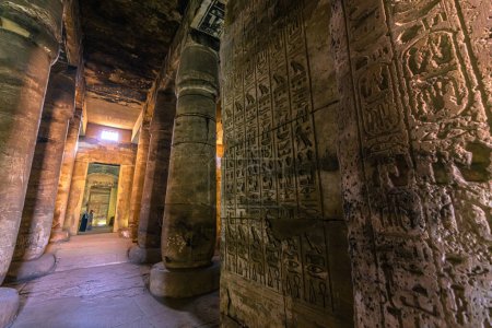 Photo for Abydos, Egypt -  November 17, 2021: The great ancient Egyptian temple of Seti I at Abydos, Egypt - Royalty Free Image