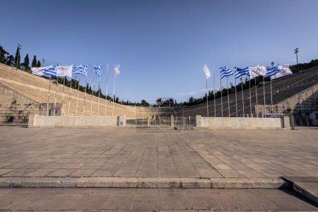 Athens, Greece, May 2nd 2024: The famous Olympic Panathenian Stadium in the center of Athens, Greece