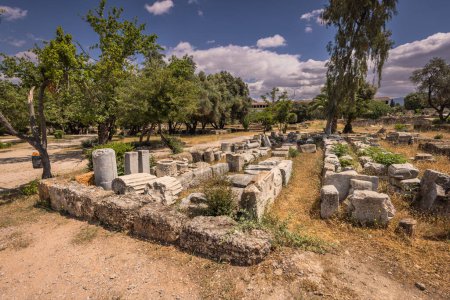 Athènes, Grèce, 3 mai 2024 : Ruines de l'Agora grecque antique dans le centre d'Athènes, Grèce