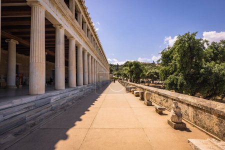 Athen, Griechenland, 3. Mai 2024: Die Ruinen der antiken griechischen Agora im Zentrum von Athen, Griechenland