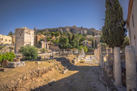 Athens, Greece, May 3rd 2024: The ancient Roman Agora in the center of Athens, Greece