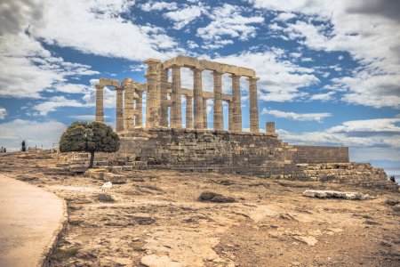 Sounion, Griechenland, 4. Mai 2024: Der legendäre Tempel des Poseidon in Sounion, Griechenland
