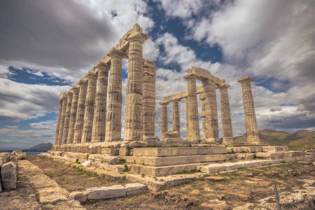 Sounion, Griechenland, 4. Mai 2024: Der legendäre Tempel des Poseidon in Sounion, Griechenland