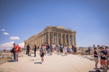 Photo for Athens, Greece, May 3rd 2024: The Mighty Parthenon at the Acropolis of Athens, in the center of Athens, Greece - Royalty Free Image