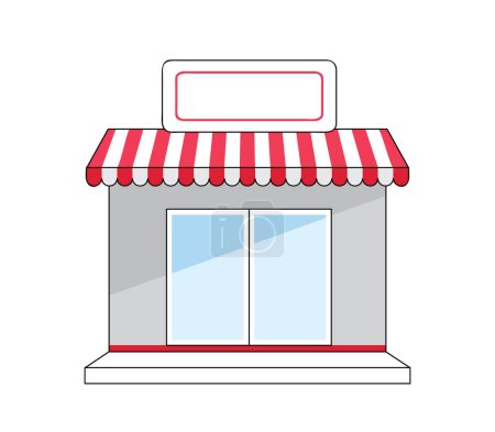 Ilustración de Tienda de comestibles edificio aislado sobre fondo blanco. - Imagen libre de derechos