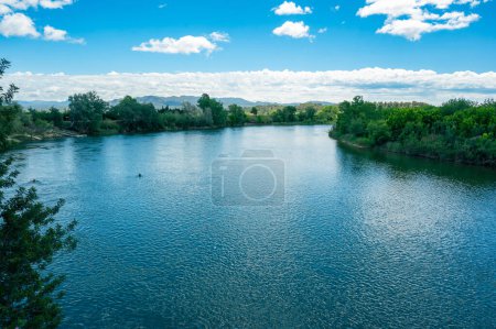Landscape with views of the Ebro River, Catalonia. Spain