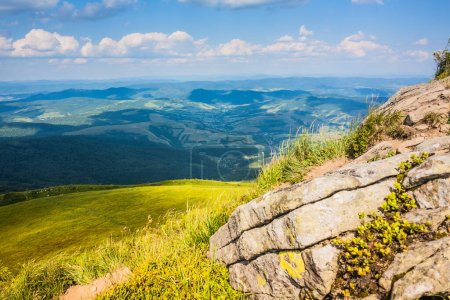 Photo for Beautiful view of the Ukrainian mountains Carpathians and valleys.Beautiful green mountains in summer with forests, rocks and grass. Water-making ridge in the Carpathians, Carpathian mountains - Royalty Free Image